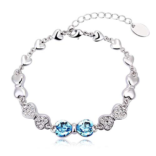 ZMC Rhodium Plated Swarovski Crystals and Austrian Crystals Chain Bracelet for Women - ZMC STORE