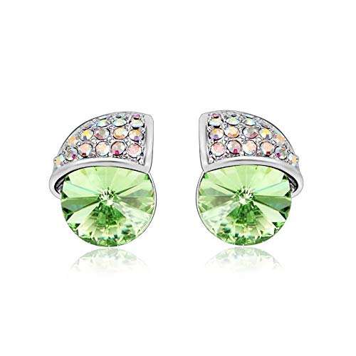 ZMC Women's Rhodium Plated Swarovski and Austrian Crystals Stud Earrings, Silver/ freeshipping - ZMC STORE