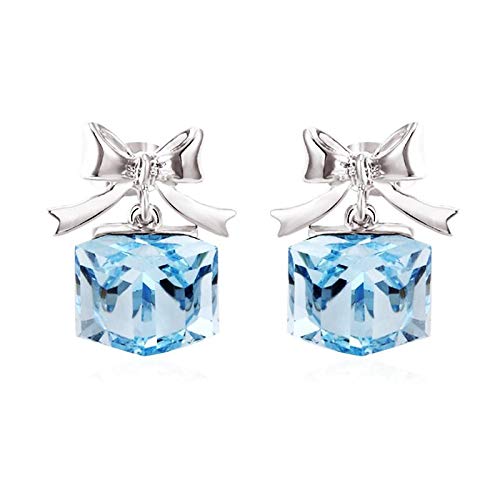 ZMC Women's Rose Plated Swarovski Crystals Stud Earrings, Rose/Champagne - ZMC STORE