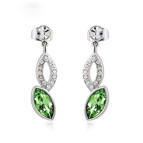 ZMC Women's Rhodium Plated Swarovski and Austrian Crystals Dangle Earrings, Silver/Hot freeshipping - ZMC STORE