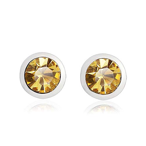 ZMC Women's Rhodium Plated Swarovski Crystals Stud Earrings, Silver/Ocean freeshipping - ZMC STORE