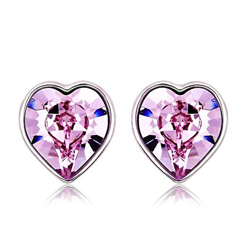 ZMC Women's Rhodium Plated Swarovski Crystals Stud Earrings, Silver/Ocean freeshipping - ZMC STORE