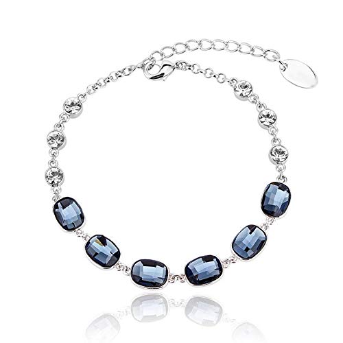ZMC Rhodium Plated Swarovski Crystals Chain Bracelet for Women - ZMC STORE
