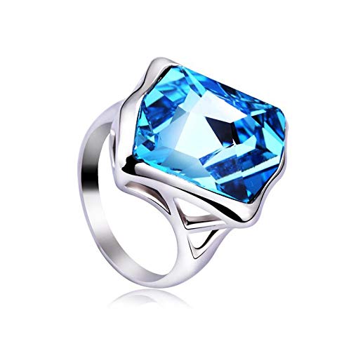 ZMC Women's Rhodium Plated Alloy Swarovski Crystals Fashion Ring - L freeshipping - ZMC STORE