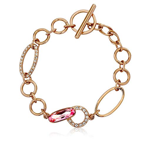 ZMC Rose Gold Plated Swarovski Crystals and Austrian Crystals Chain Bracelet for Women - ZMC STORE