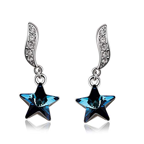 ZMC Women's Rhodium Plated Swarovski and Austrian Crystals Drop Earrings, Silver/ freeshipping - ZMC STORE