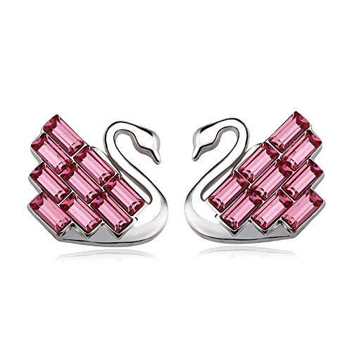ZMC Women's Rhodium Plated Austrian Crystals Stud Earrings, Silver/Hot freeshipping - ZMC STORE