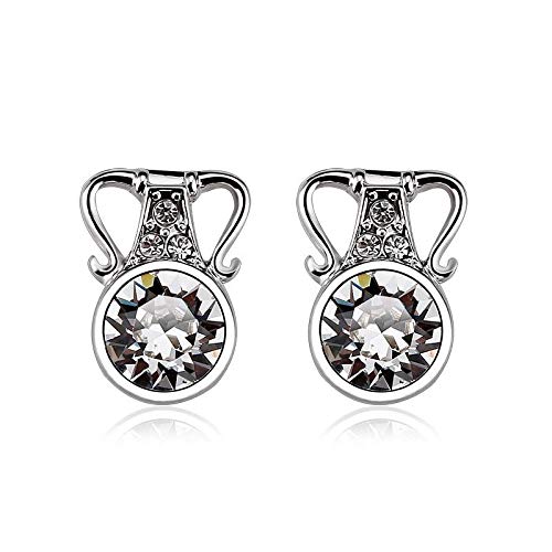 ZMC Women's Rhodium Plated Swarovski and Austrian Crystals Stud Earrings, Silver/ freeshipping - ZMC STORE