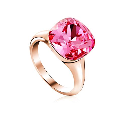 ZMC Women's Rose Gold Plated Alloy Swarovski Crystals Fashion Ring - L - ZMC STORE