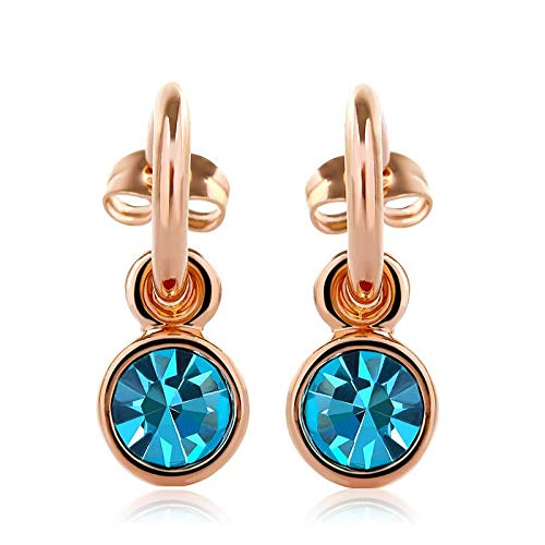 ZMC Women's Rose Gold Plated Swarovski Crystals Dangle Earrings, Rose Gold/ - ZMC STORE