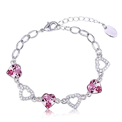 ZMC Rhodium Plated Swarovski Crystals and Austrian Crystals Chain Bracelet for Women - ZMC STORE