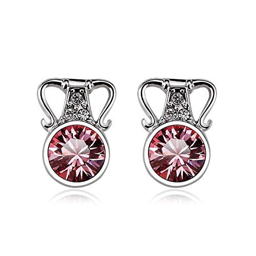 ZMC Women's Rhodium Plated Swarovski and Austrian Crystals Stud Earrings, Silver/ freeshipping - ZMC STORE