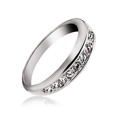 ZMC Women's Rhodium Plated Austrian Crystals Band Ring - S freeshipping - ZMC STORE