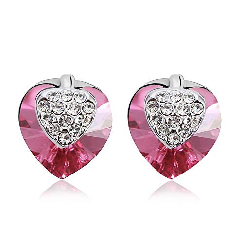 ZMC Women's Rhodium Plated Swarovski and Austrian Crystals Stud Earrings, Silver/Ocean freeshipping - ZMC STORE