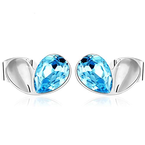 ZMC Women's Rhodium Plated Swarovski Crystals Stud Earrings, Silver/Hot freeshipping - ZMC STORE