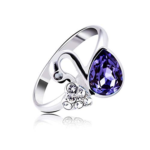 ZMC Women's Rhodium Plated Swarovski Crystals and Austrian Crystals Fashion Ring - M freeshipping - ZMC STORE