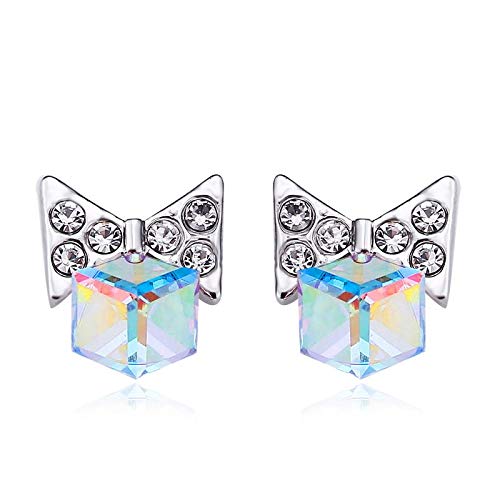 ZMC Women's Rhodium Plated Alloy Swarovski Crystals and Austrian Crystals Stud Earrings, Multi Color freeshipping - ZMC STORE