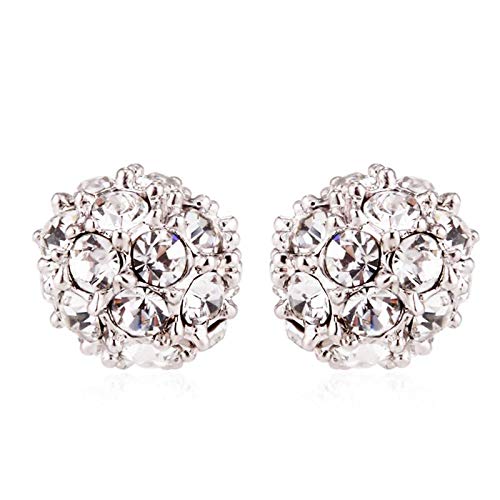 ZMC Women's Rhodium Plated Austrian Crystals Stud Earrings, Silver/ freeshipping - ZMC STORE