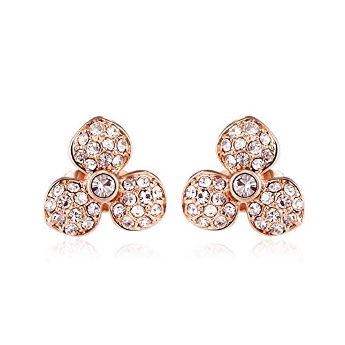 ZMC Women's Rose Gold Plated Alloy Austrian Crystals Stud Earrings, Rose Gold/White freeshipping - ZMC STORE