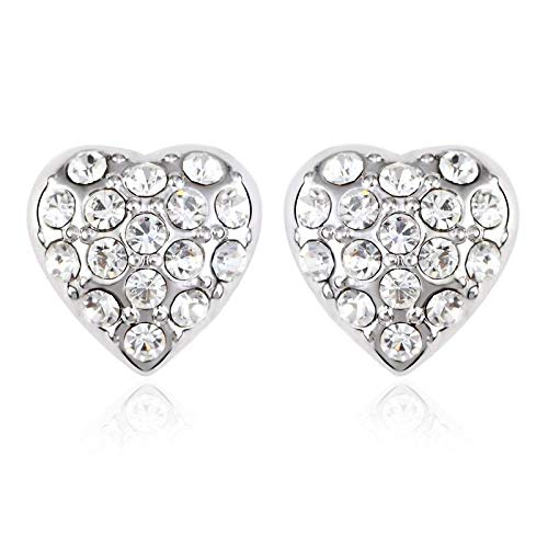 ZMC Women's Rhodium Plated Austrian Crystals Stud Earrings, White freeshipping - ZMC STORE