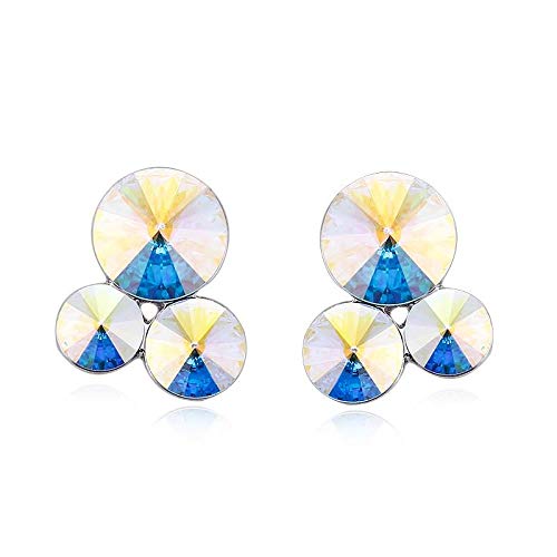 ZMC Women's Rhodium Plated Swarovski Crystals Dangle Earrings, Silver/Light Rose freeshipping - ZMC STORE