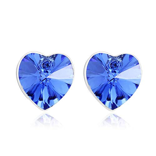 ZMC Women's Rhodium Plated Swarovski and Austrian Crystals Stud Earrings, Silver/Light Rose freeshipping - ZMC STORE