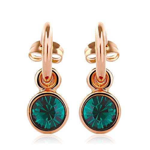 ZMC Women's Rose Gold Plated Swarovski Crystals Dangle Earrings, Rose Gold/ - ZMC STORE
