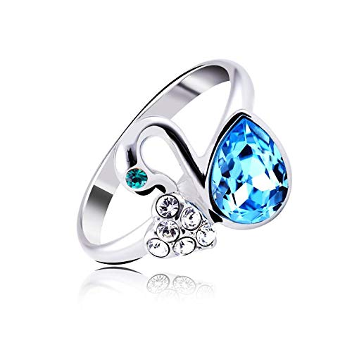 ZMC Women's Rhodium Plated Alloy Swarovski Crystals and Austrian Crystals Fashion Ring - M freeshipping - ZMC STORE