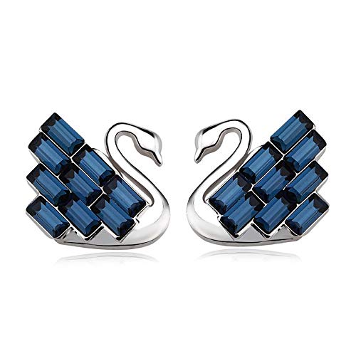 ZMC Women's Rhodium Plated Austrian Crystals Stud Earrings, Silver/Hot freeshipping - ZMC STORE