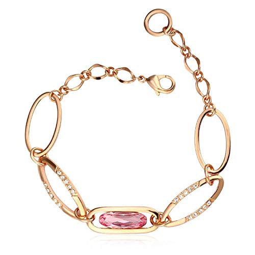 ZMC Rose Gold Plated Swarovski Crystals and Austrian Crystals Chain Bracelet for Women - ZMC STORE