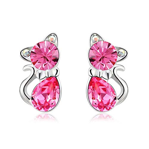 ZMC Women's Rhodium Plated Swarovski Crystals Stud Earrings, Silver/Ocean freeshipping - ZMC STORE