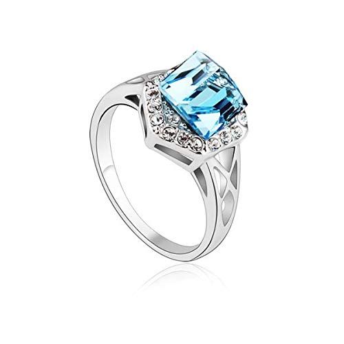 ZMC Women's Rhodium Plated Alloy Swarovski Crystals and Austrian Crystals Fashion Ring - S freeshipping - ZMC STORE