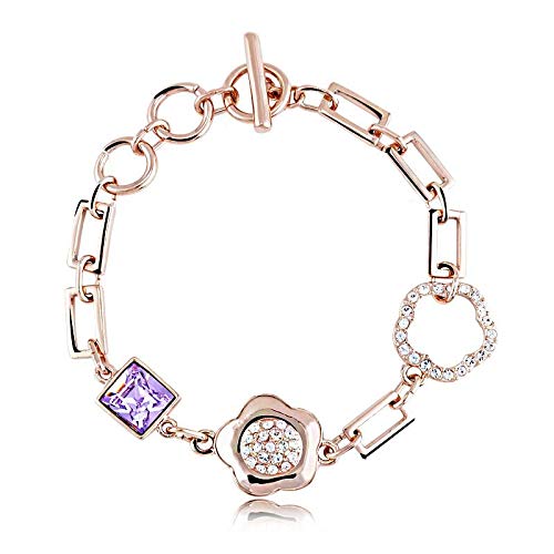 ZMC Rose Gold Plated Swarovski Crystals and Austrian Crystals Chain Bracelet for Women - ZMC STORE