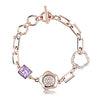 ZMC Rose Gold Plated Swarovski Crystals and Austrian Crystals Chain Bracelet for Women - ZMC STORE