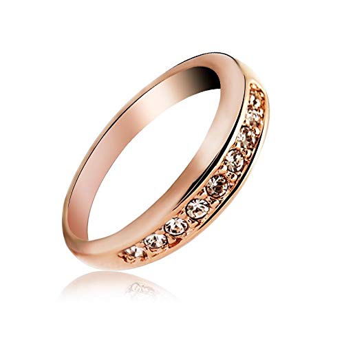 ZMC Women's Rose Gold Plated Austrian Crystals Band Ring - S - ZMC STORE