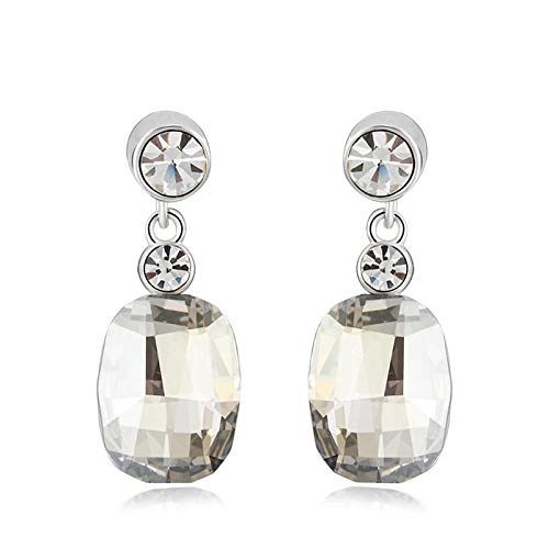 ZMC Women's Rhodium Plated Swarovski and Austrian Crystals Drop Earrings, Silver/ freeshipping - ZMC STORE