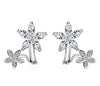 ZMC Women's Rhodium Plated Alloy Austrian Crystals Stud Earrings, Silver/White freeshipping - ZMC STORE