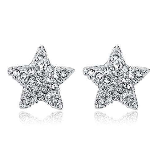 ZMC Women's Rose Gold Plated Austrian Crystals Stud Earrings, Rose Gold/White - ZMC STORE