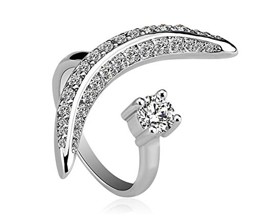 ZMC Women's Rhodium Plated Alloy Swarovski Crystals and Austrian Crystals Fashion Ring - Free Size freeshipping - ZMC STORE