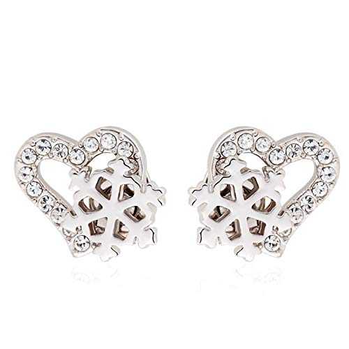 ZMC Women's Rhodium Plated Alloy Austrian Crystals Stud Earrings, Silver/White freeshipping - ZMC STORE