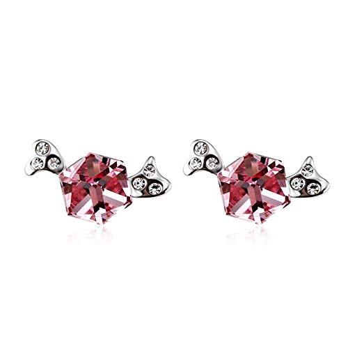 ZMC Women's Rhodium Plated Swarovski and Austrian Crystals Stud Earrings, Silver/Ocean freeshipping - ZMC STORE