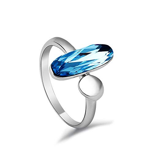 ZMC Women's Rhodium Plated Swarovski Crystals and Austrian Crystals Fashion Ring - L freeshipping - ZMC STORE