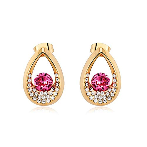 ZMC Women's Rhodium Plated Swarovski and Austrian Crystals Stud Earrings, Silver/Ocean freeshipping - ZMC STORE