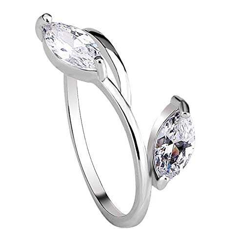 ZMC Women's Rhodium Plated Alloy Swarovski Crystals Fashion Ring - L freeshipping - ZMC STORE