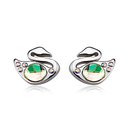 ZMC Women's Rhodium Plated Swarovski Crystals Stud Earrings, Silver/ freeshipping - ZMC STORE