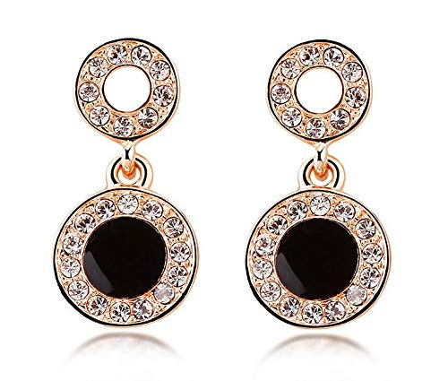 ZMC Women's Rose Gold Plated Austrian Crystals Drop Earrings, Rose Gold/ - ZMC STORE
