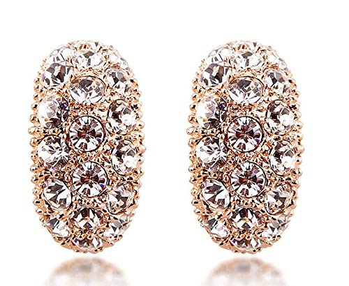 ZMC Women's Rose Gold Plated Alloy Austrian Crystals Stud Earrings, Rose Gold/White freeshipping - ZMC STORE