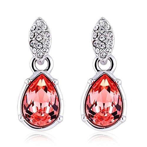 ZMC Women's Rhodium Plated Swarovski and Austrian Crystals Drop Earrings, Silver/ freeshipping - ZMC STORE
