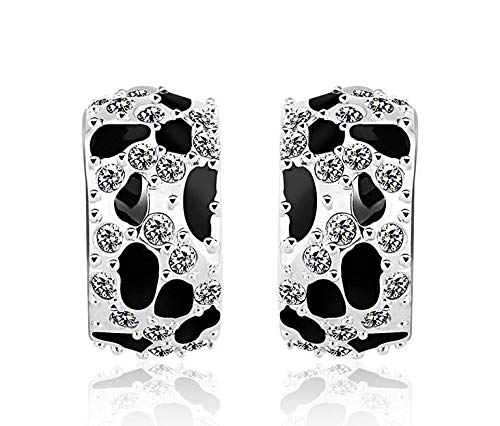 ZMC Women's Rhodium Plated Alloy Austrian Crystals Stud Earrings, Silver/White freeshipping - ZMC STORE