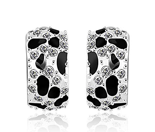 ZMC Women's Rhodium Plated Alloy Austrian Crystals Stud Earrings, Silver/White freeshipping - ZMC STORE